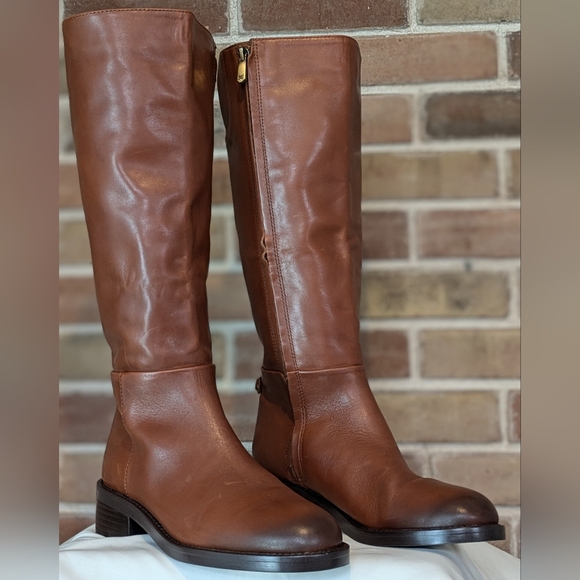 NWOB Sam Edelman Woman's Mable Rich Cognac Knee High Tall Boot Size 7 - Picture 2 of 9